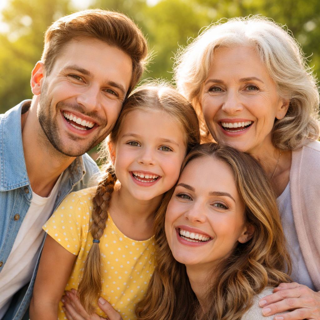 Sorriso em fundo claro